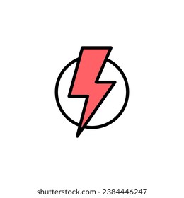 Ilustración de conjunto de iconos relámpago. signo y símbolo eléctrico. icono de encendido. signo de energía