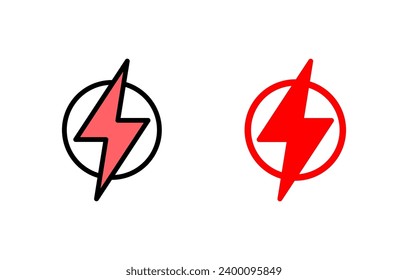 Ilustración de conjunto de iconos relámpago. signo y símbolo eléctrico. icono de encendido. signo de energía