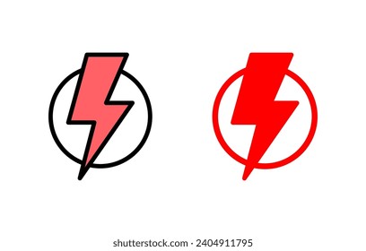 Ilustración de conjunto de iconos relámpago. signo y símbolo eléctrico. icono de encendido. signo de energía