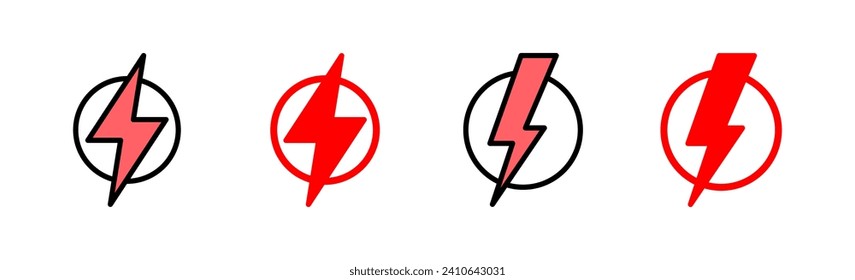 Lightning icon set illustration. electric sign and symbol. power icon. energy sign