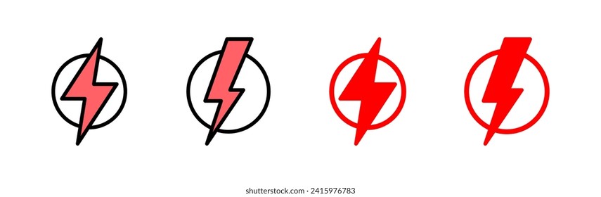 Blitzsymbol-Set-Illustration. elektrisches Zeichen und Symbol. Leistungssymbol. Energiezeichen