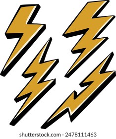 Lightning icon set illustration. electric sign and symbol. power icon. energy sign