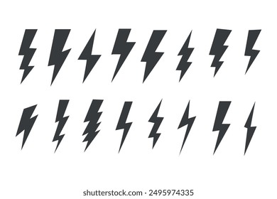 Lightning icon set illustration. electric sign and symbol. power icon. energy sign.