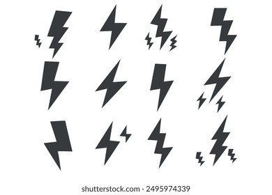 Lightning icon set illustration. electric sign and symbol. power icon. energy sign.
