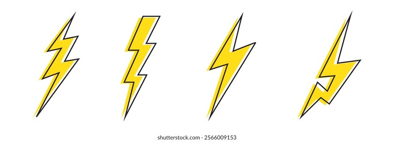 Lightning icon set illustration. electric sign and symbol. power icon. energy sign