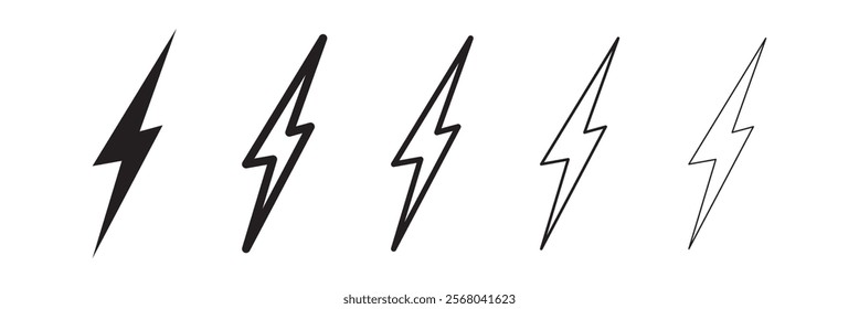 Lightning icon set illustration. electric sign and symbol. power icon. 111