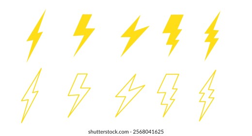 Lightning icon set illustration. electric sign and symbol. power icon. 111