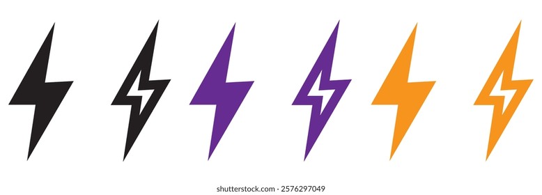 Lightning icon set illustration. electric sign and symbol. power icon. energy sign