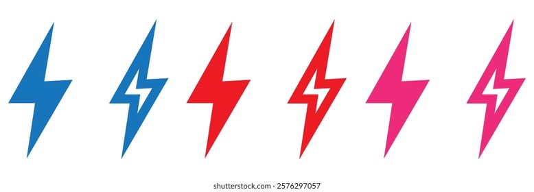 Lightning icon set illustration. electric sign and symbol. power icon. energy sign