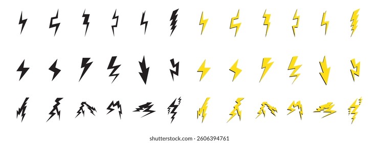 Lightning icon set illustration. electric sign and symbol. power icon. energy sign
