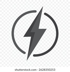 Illustration für Blitzsymbolsatz. elektrisches Zeichen und Symbol. Netzsymbol. Energiezeichen auf transparentem Hintergrund. EPS 10.