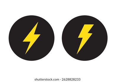 Lightning icon set. Line and glyph flash sign. Outline thunderbolt symbol . Electric symbols. Electric lightning symbols. Flash light sign.