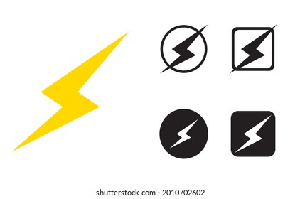 lightning icon set of logo inspiration and web icons or social media icons