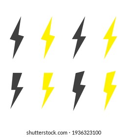 Lightning icon set. Storm icon set