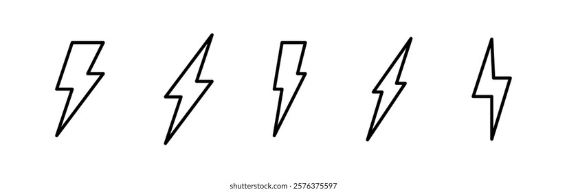 Lightning Icon Set. Lightning Symbol. Lightning icon vector. Simple flat icon illustration of Lightning.