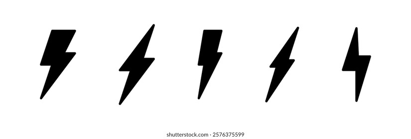 Lightning Icon Set. Lightning Symbol. Lightning icon vector. Simple flat icon illustration of Lightning.