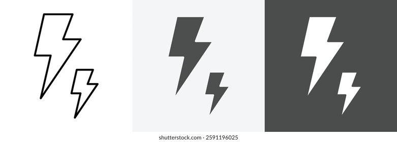 Lightning icon set vector art
