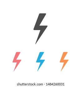 Lightning Icon Set vector. Lightning, electric power vector. Energy and thunder electricity symbol concept. Flash