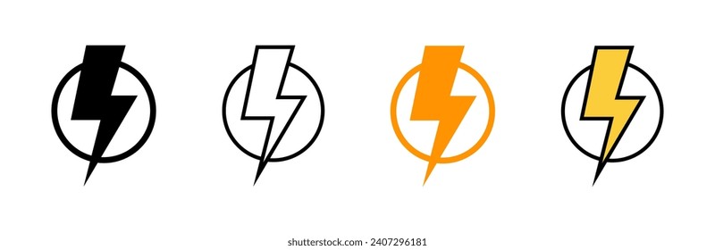 Lightning icon set vector. electric sign and symbol. power icon. energy sign