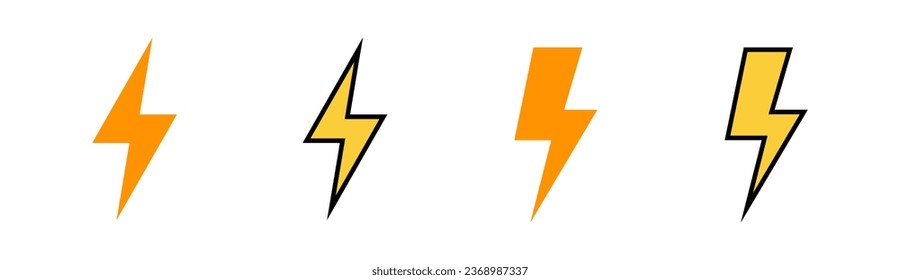 Lightning icon set for web and mobile app. electric sign and symbol. power icon. energy sign