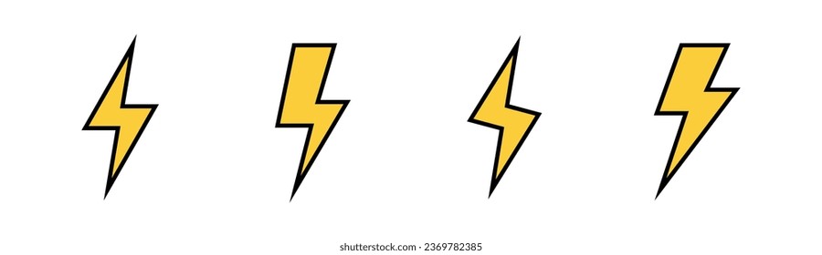 Lightning icon set for web and mobile app. electric sign and symbol. power icon. energy sign