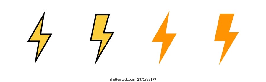 Lightning icon set for web and mobile app. electric sign and symbol. power icon. energy sign