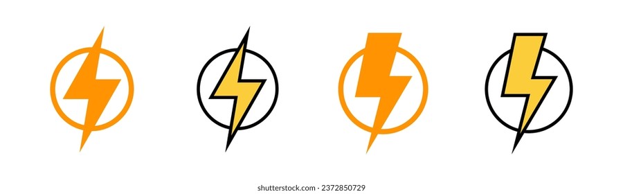 Lightning icon set for web and mobile app. electric sign and symbol. power icon. energy sign
