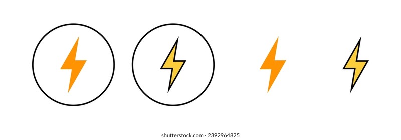 Lightning icon set for web and mobile app. electric sign and symbol. power icon. energy sign