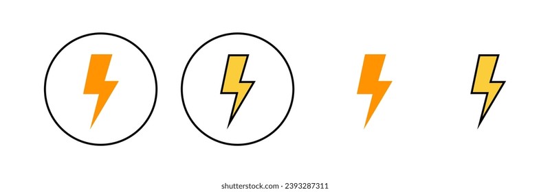 Lightning icon set for web and mobile app. electric sign and symbol. power icon. energy sign