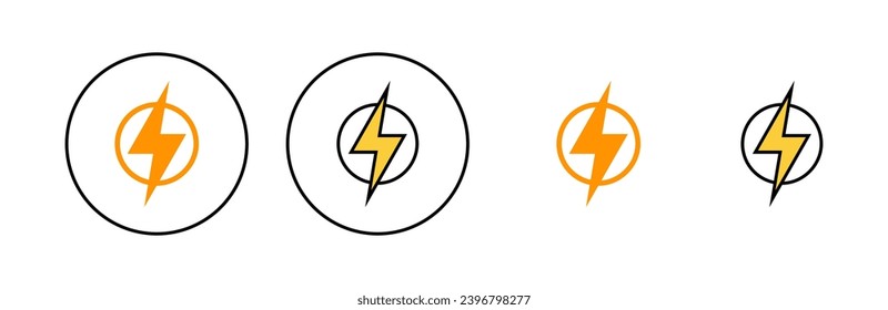 Lightning icon set for web and mobile app. electric sign and symbol. power icon. energy sign