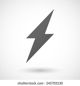 lightning   icon with shadow on white background
