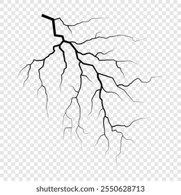 Icono de relámpago. Siluetas del rayo aisladas en el fondo blanco. Pernos eléctricos, golpes del trueno, Plantilla de los iconos del fenómeno del Clima. Ilustración vectorial.