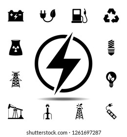 Lightning icon. Simple glyph vector element of energy icons set for UI and UX, website or mobile application