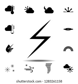 lightning icon. Simple glyph vector of weather set for UI and UX, website or mobile application