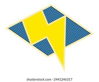 Lightning icon sticker flash sign. Doodle creative cartoon design
