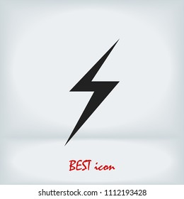 lightning icon, stock vector illustration flat design style