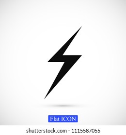 lightning icon, stock vector illustration flat design style