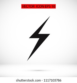 lightning icon, stock vector illustration flat design style