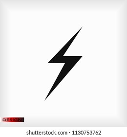 lightning icon, stock vector illustration flat design style