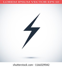 lightning icon, stock vector illustration flat design style