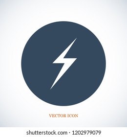 lightning icon, stock vector illustration flat design style