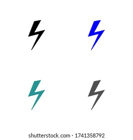 diseño plano de ilustración vectorial de material de icono relámpago.