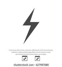 lightning icon, stock vector illustration flat design style