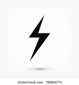 lightning icon, stock vector illustration flat design style