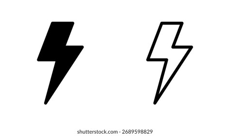 Lightning icon symbol for apps and websites. electric sign and symbol. power icon. energy sign