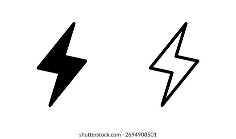 Símbolo de ícone de raio para aplicativos e sites. sinal elétrico e símbolo. ícone de energia. sinal de energia
