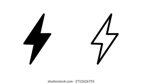 Símbolo de ícone de raio para aplicativos e sites. sinal elétrico e símbolo. ícone de energia. sinal de energia
