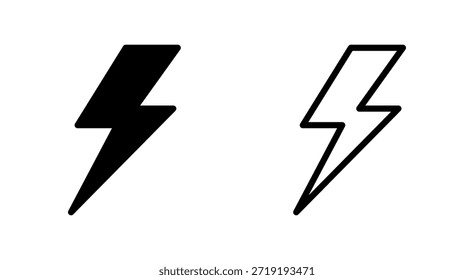 Icono del relámpago para los App y los Sitios web. señal eléctrica y símbolo. icono de poder. señal de energía