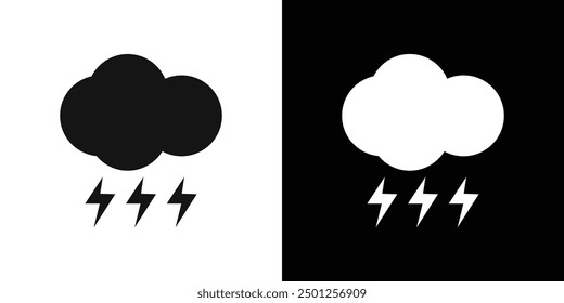 Lightning icon Symbol mark in filled style