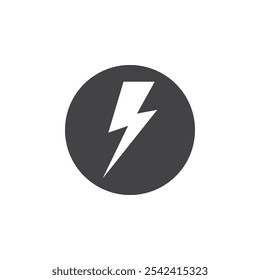 Lightning icon Symbol mark in filled style